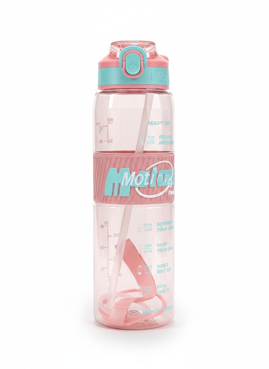 Winning Motivation Water Bottle – Candy Pink & Aqua