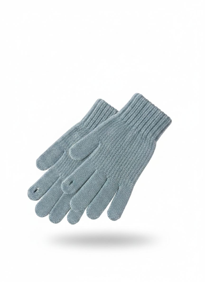 Sky Blue Knitted Gloves