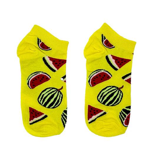 Crazy Watermelon Yellow Short Socks Multicolor