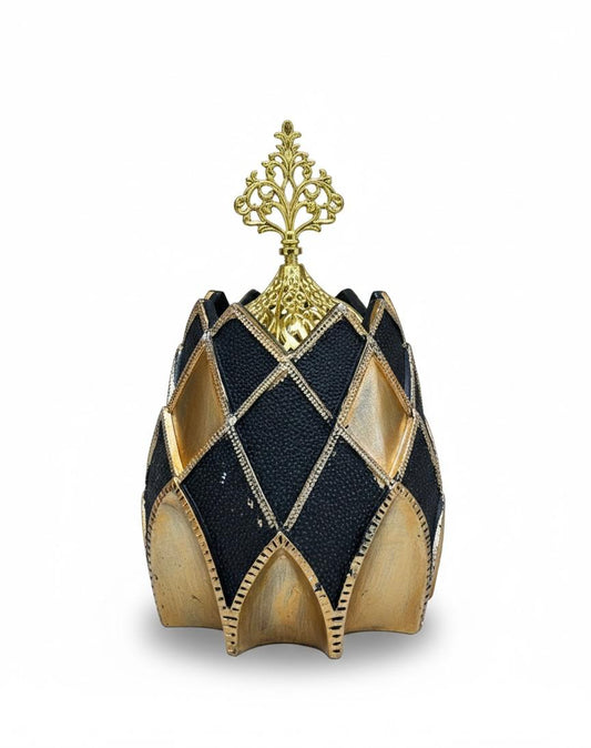 Imperial Black &Gold Filigree Incense Burner