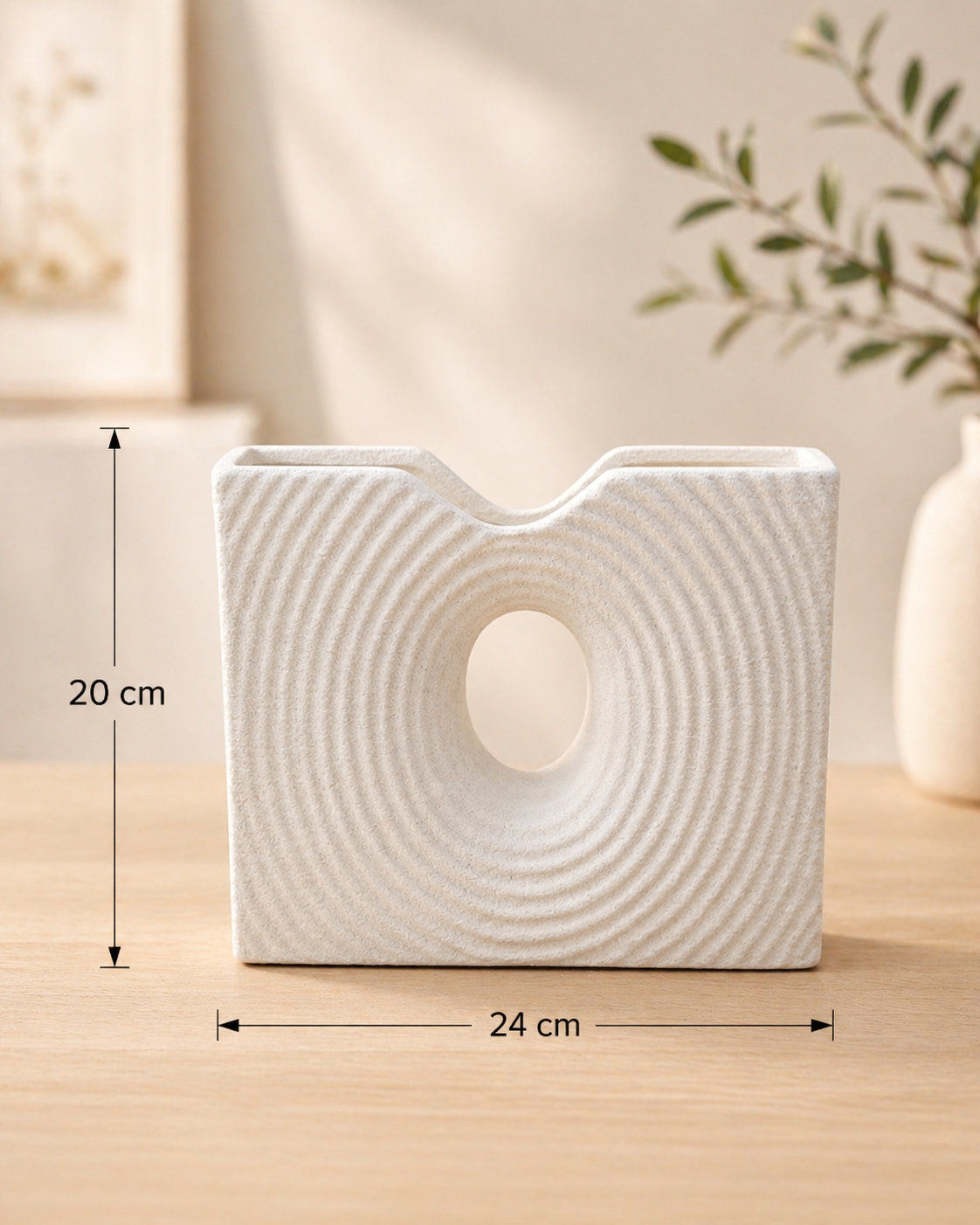 Wave Arch Flat Ceramic Vase