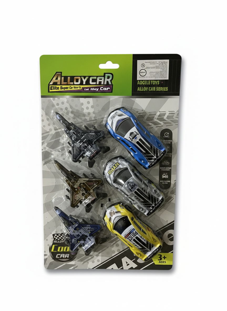 Elite Alloy Super Car & Fighter Jet 6-Piece Play Set