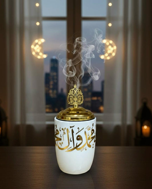 Imperial White Filigree Incense Burner