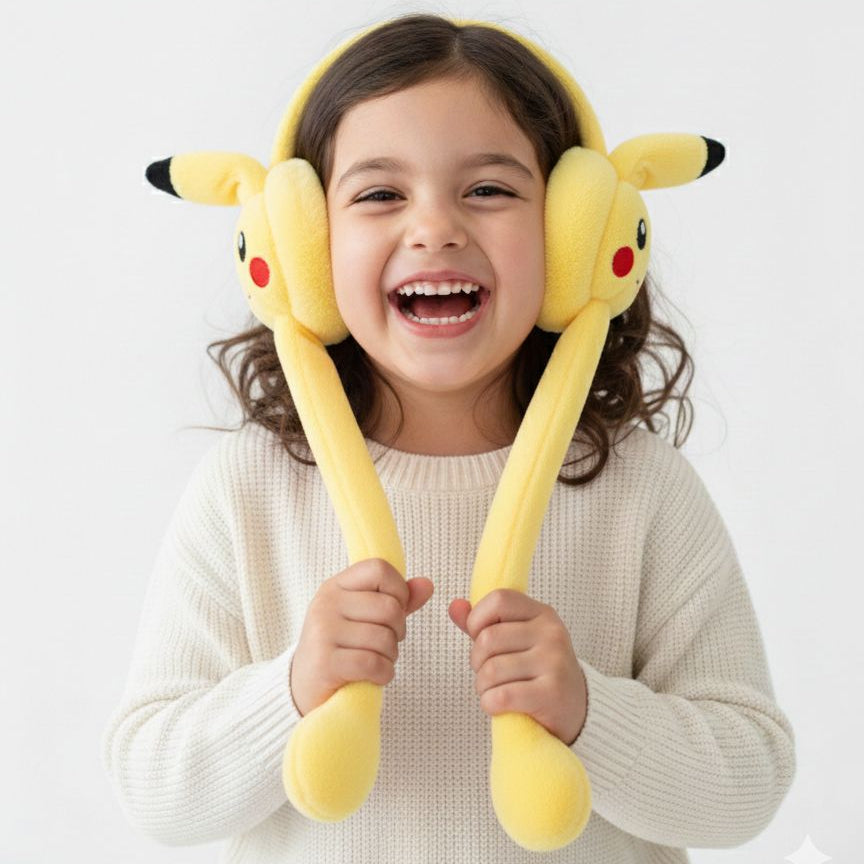 Pikachu-Inspired Plush Earmuffs