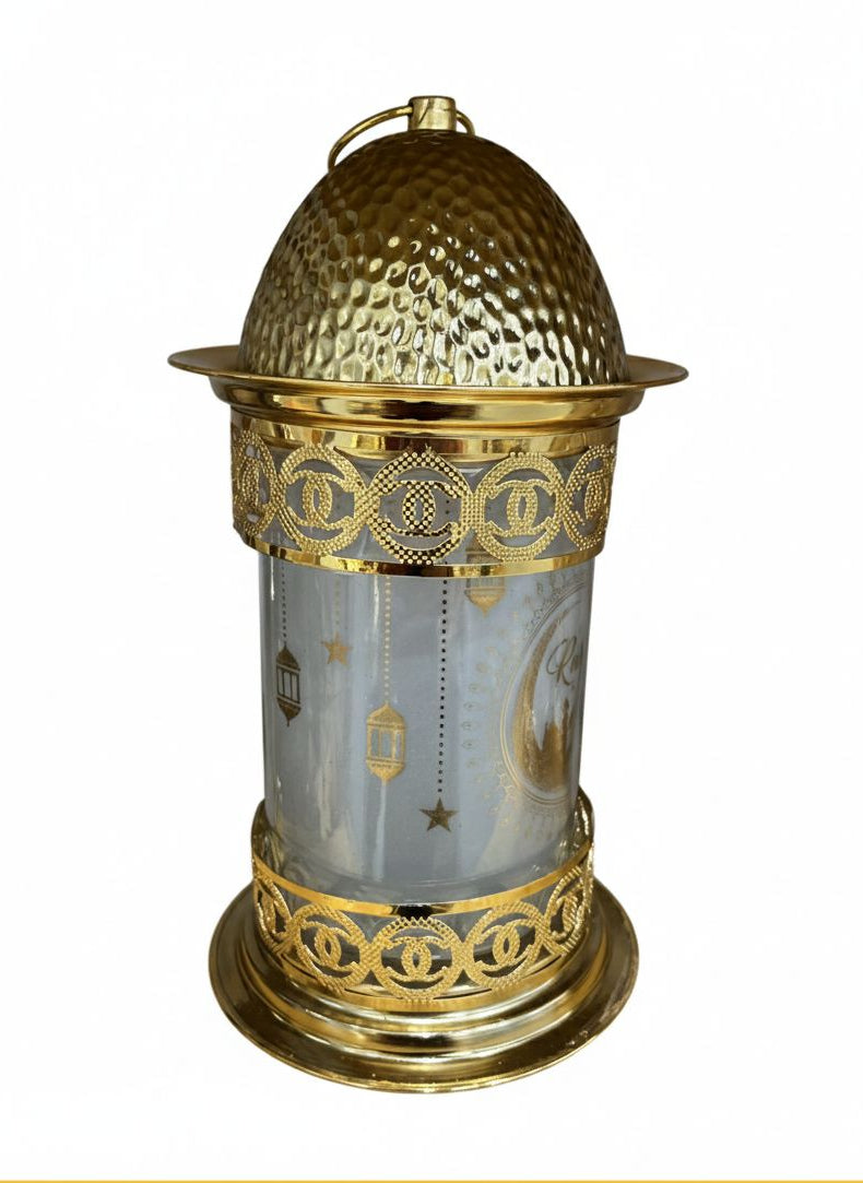 Golden Glow: Frosted Filigree Designer Lantern