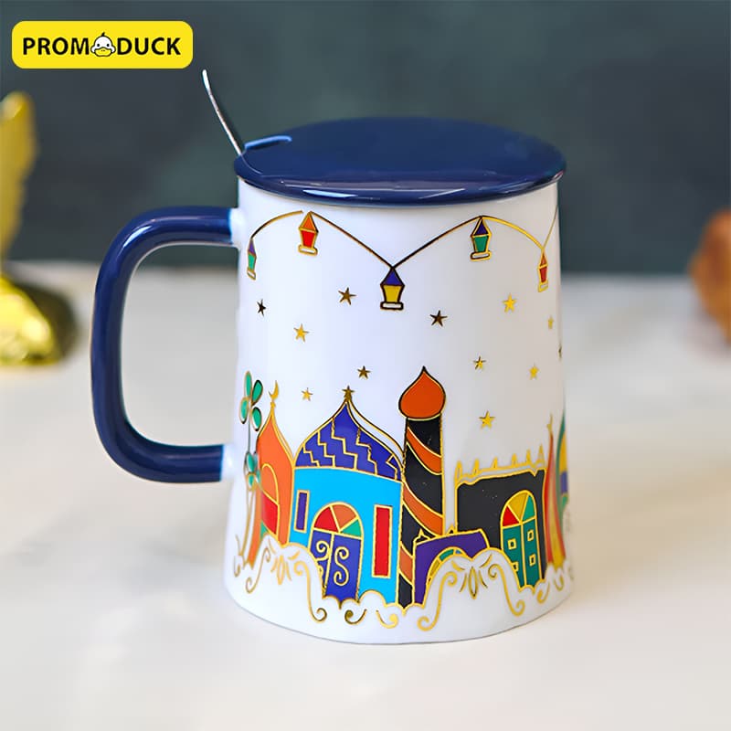 Ramadan Porcelain Mug with Cover and Spoon