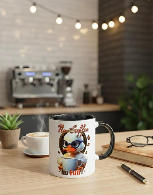 "No Coffee, No Fun!" Graphic Ceramic Mug