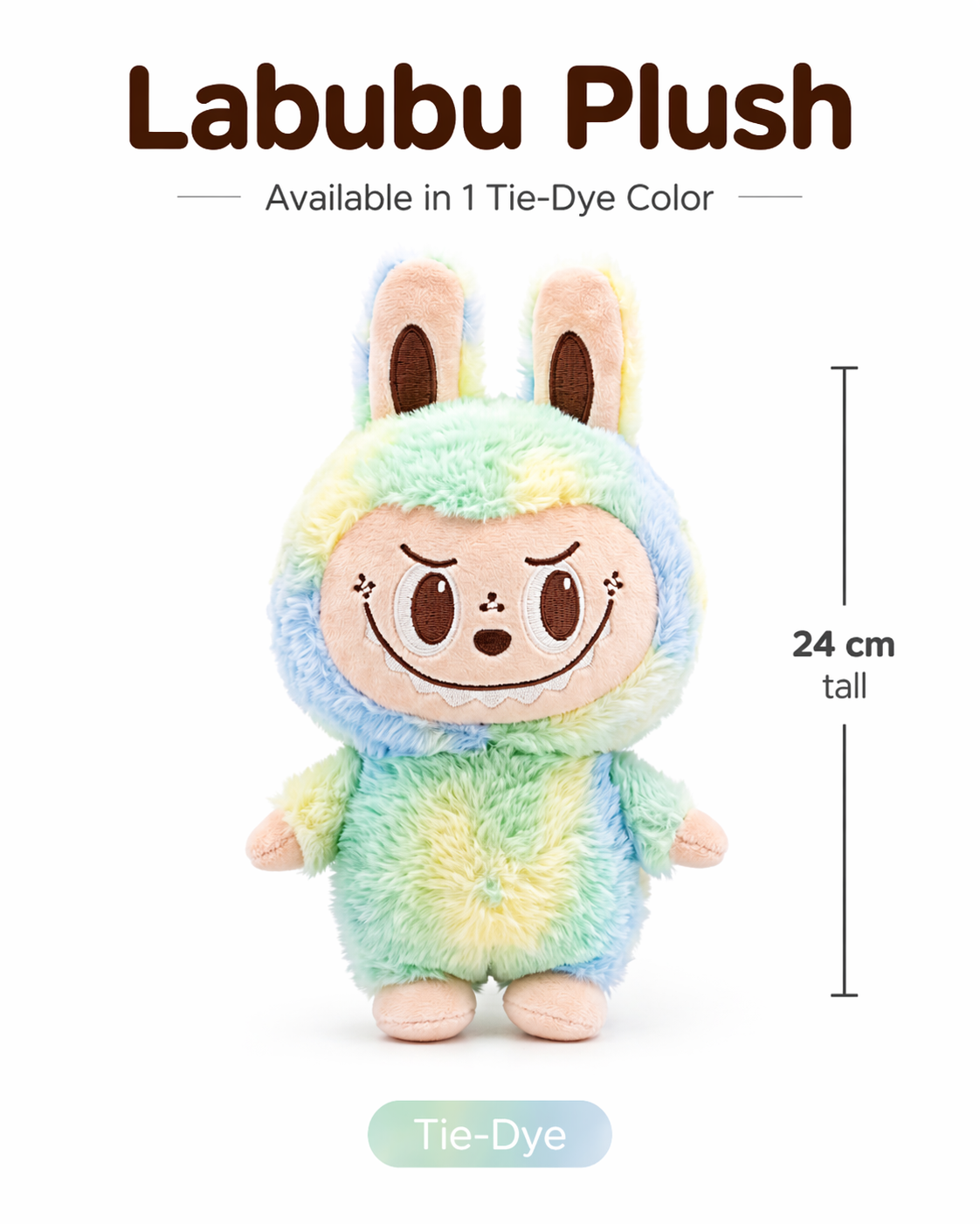 Labubu Tie-Dye Plush Toy – 24cm