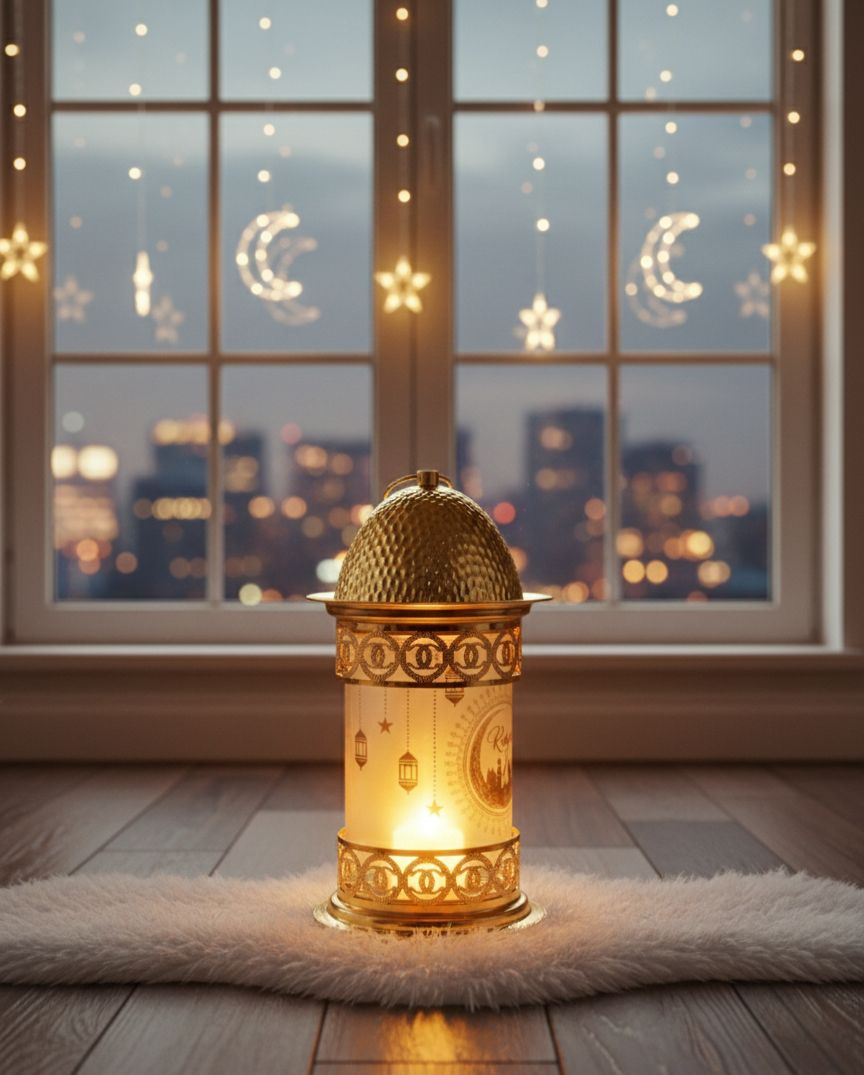 Golden Glow: Frosted Filigree Designer Lantern