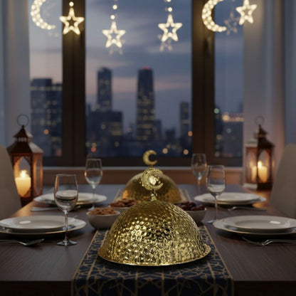 Golden Dome: Hammered Metal Serving Cloche