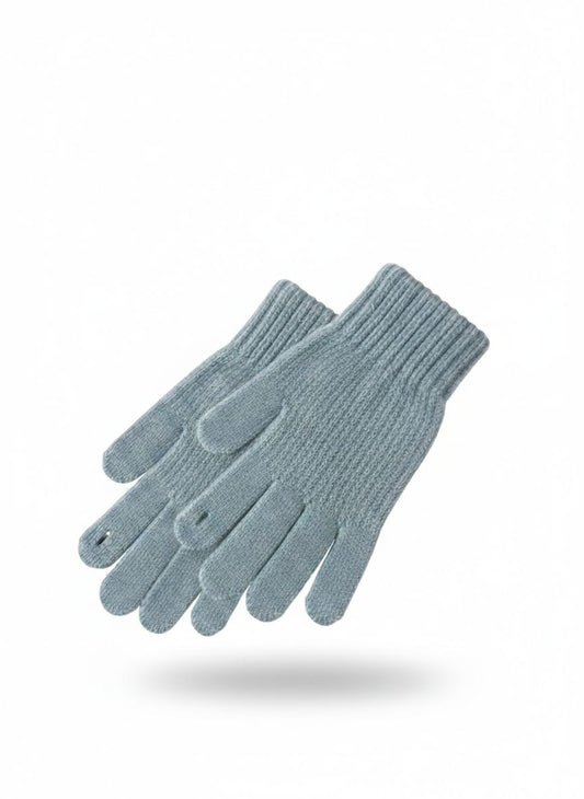 Sky Blue Knitted Gloves