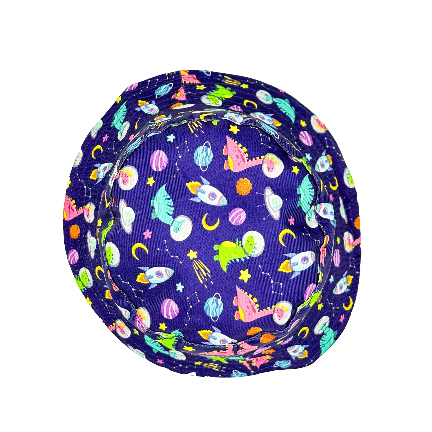 White Space Ships Blue Bucket Hat