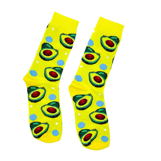 Crazy Avocado long Socks Yellow