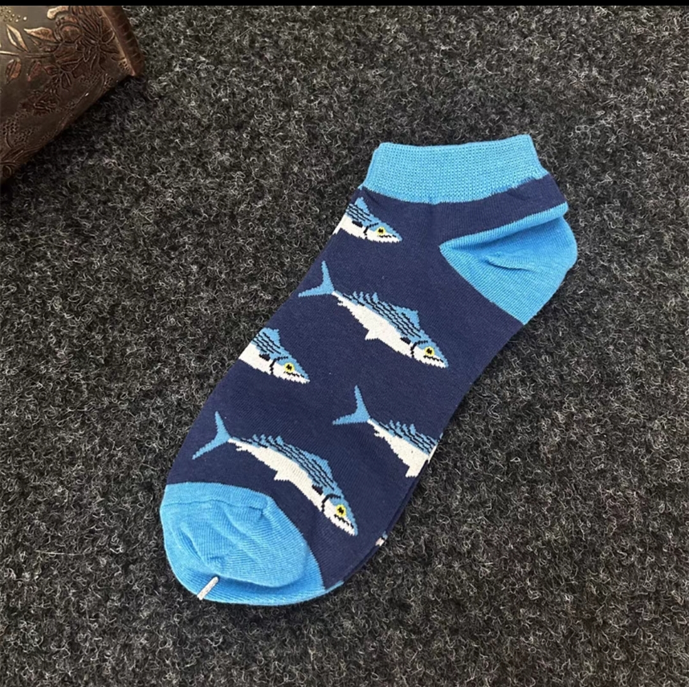 Crazy Shark Short Socks