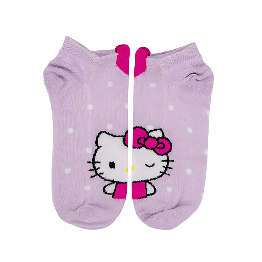 Crazy Kitty Kids Short Socks Purple