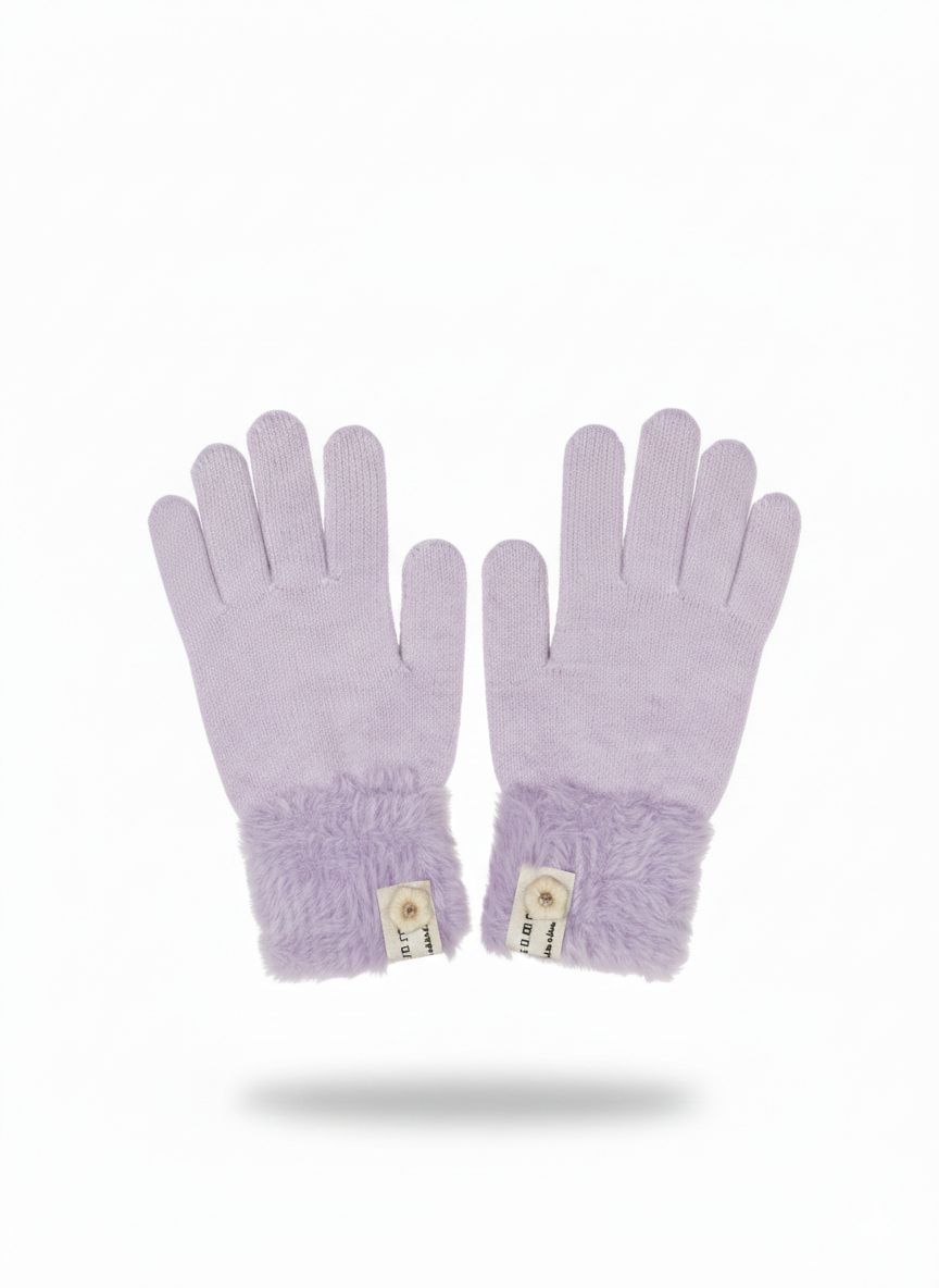 Winter Blossom Faux-Fur Trim Gloves