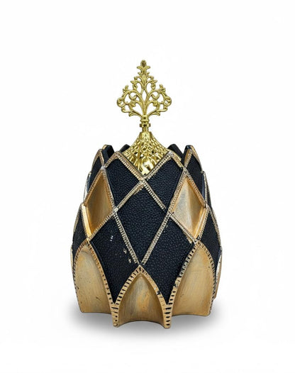 Imperial Black &Gold Filigree Incense Burner