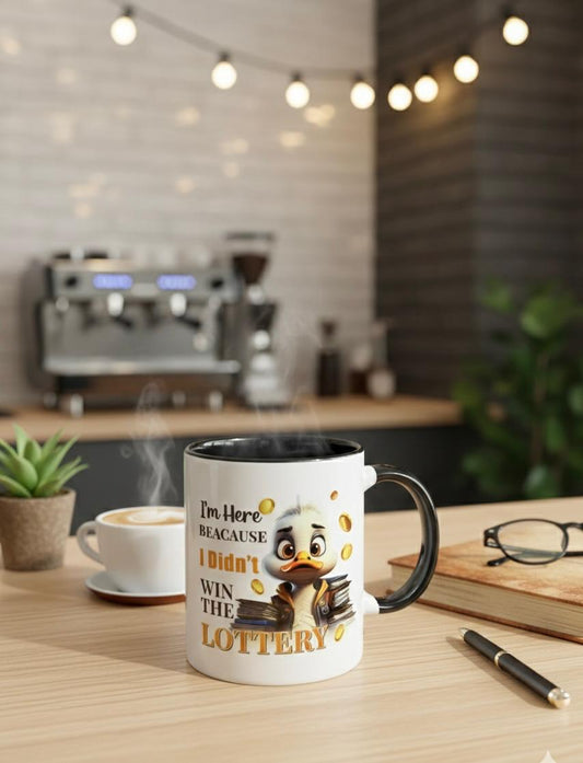 "I'm Here Because I Didn't Win The Lottery" Ceramic Mug