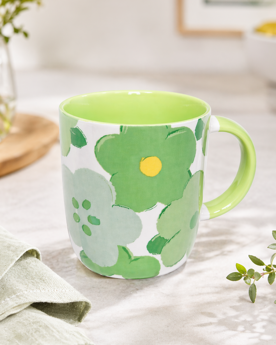 Painterly Blossom Mug – Green