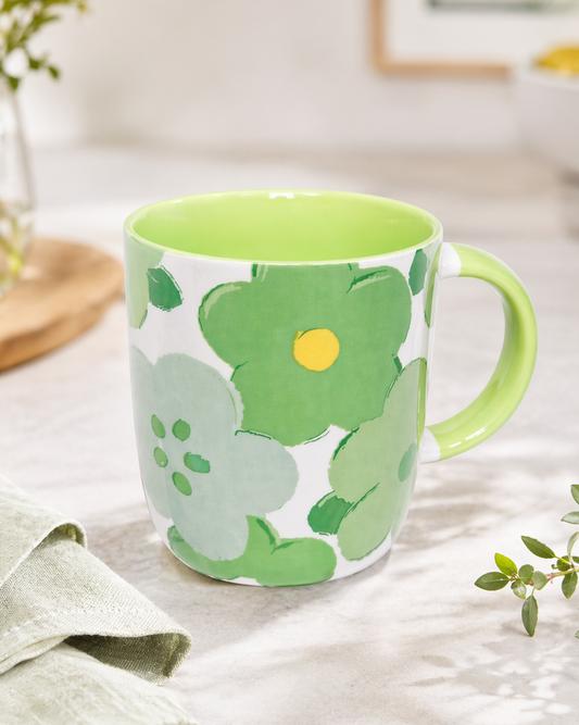 Painterly Blossom Mug – Green