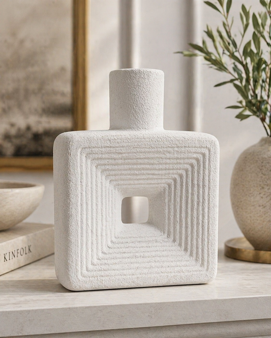 Nordic Square Relief Vase