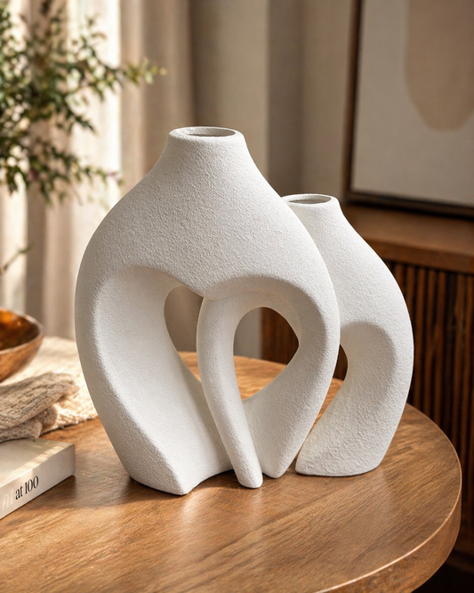 Nordic Arch Large Sculptural Vase Set – Set of 2