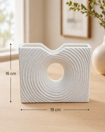 Wave Arch Flat Ceramic Vase