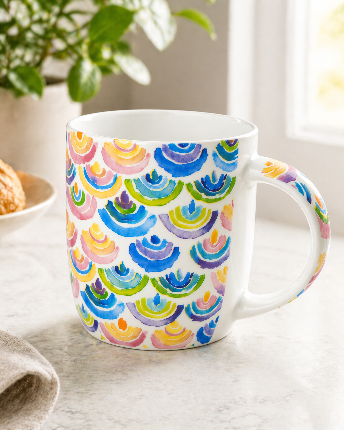 Watercolor Rainbow Scales Mug