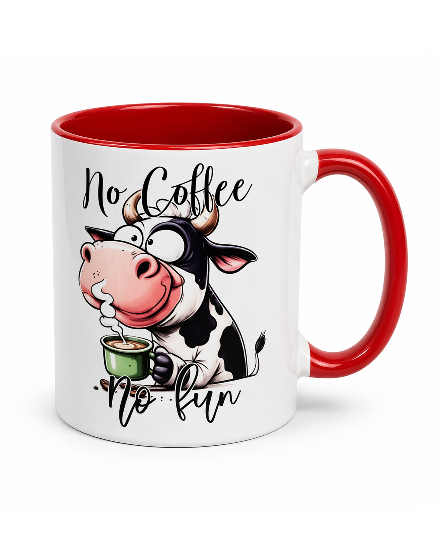 "No Coffee, No Fun" Cow Ceramic Mug