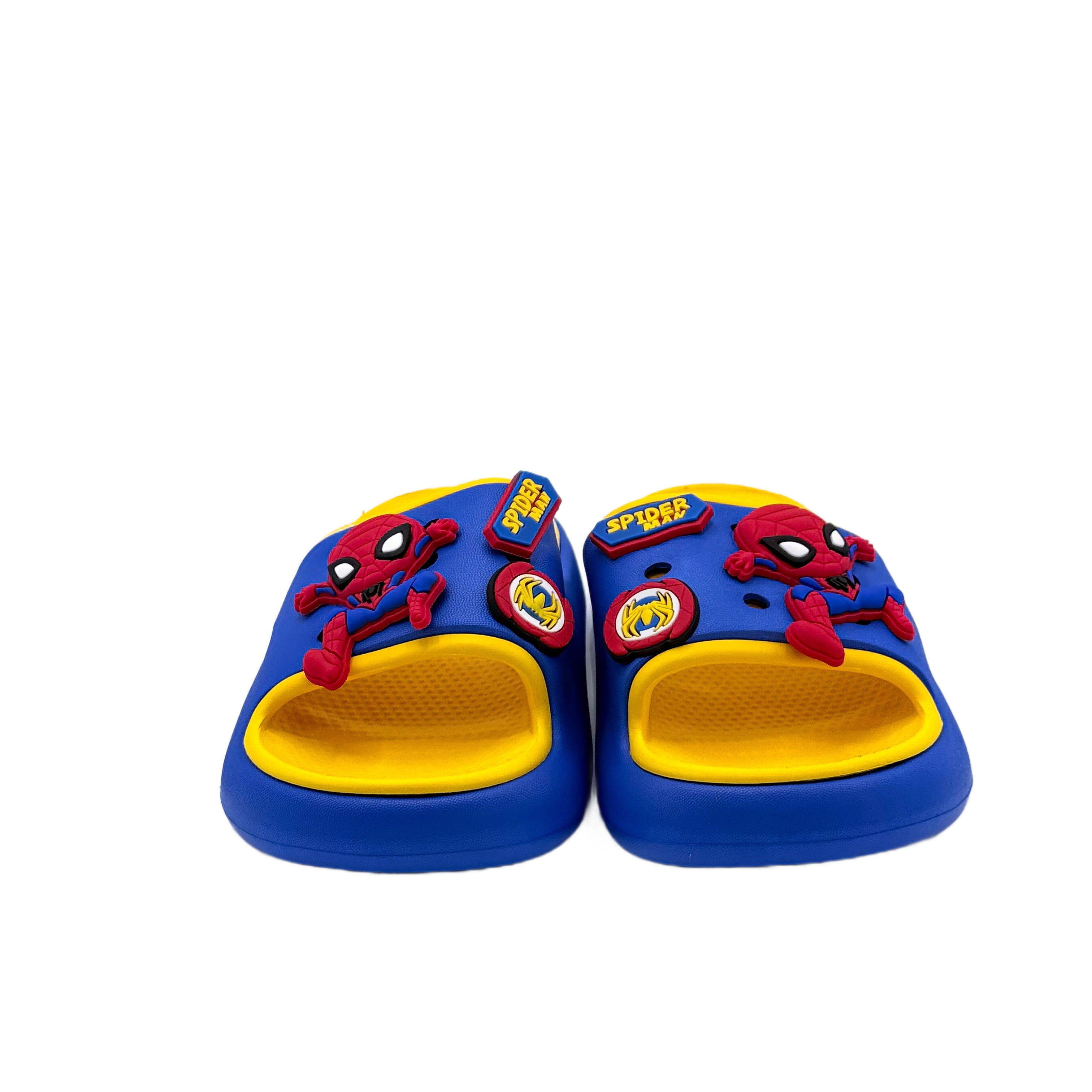 Spiderman Slipper for Boys Size 24-29 Blue & Yellow
