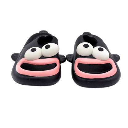 Fish Slippers, Fish Slides, Cute Cartoon Animal Shape Slippers, Non-Slip Open Toe Thick Sole Funny Beach Pool Shower Shoes Bathroom Sandals for Adults Kids Black