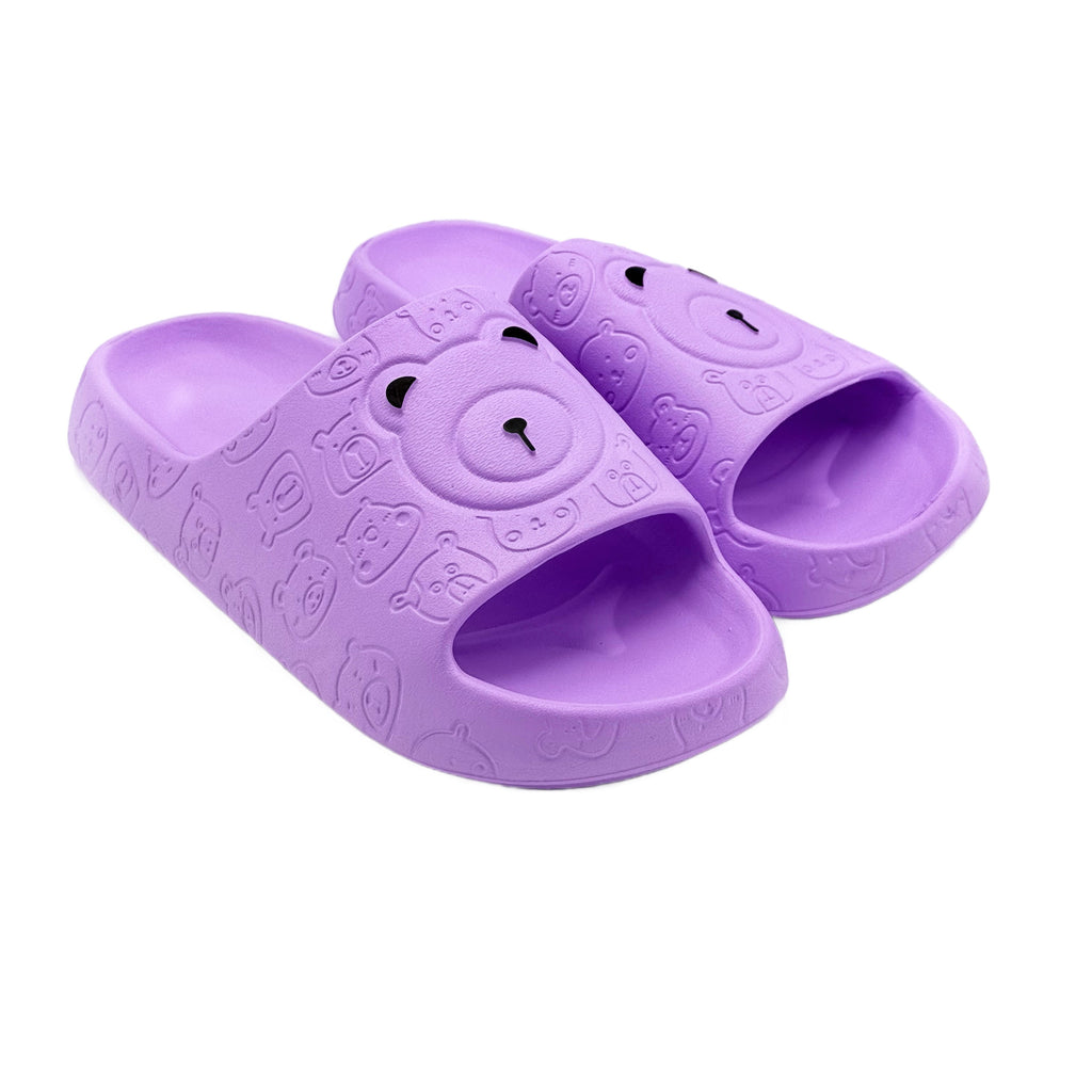 Cute Cartoon Bear Fashion Versatile Niche Couple Slouchy Slippers, Thick Bottom EVA Material Soft Comfortable Breathable Non-Slip