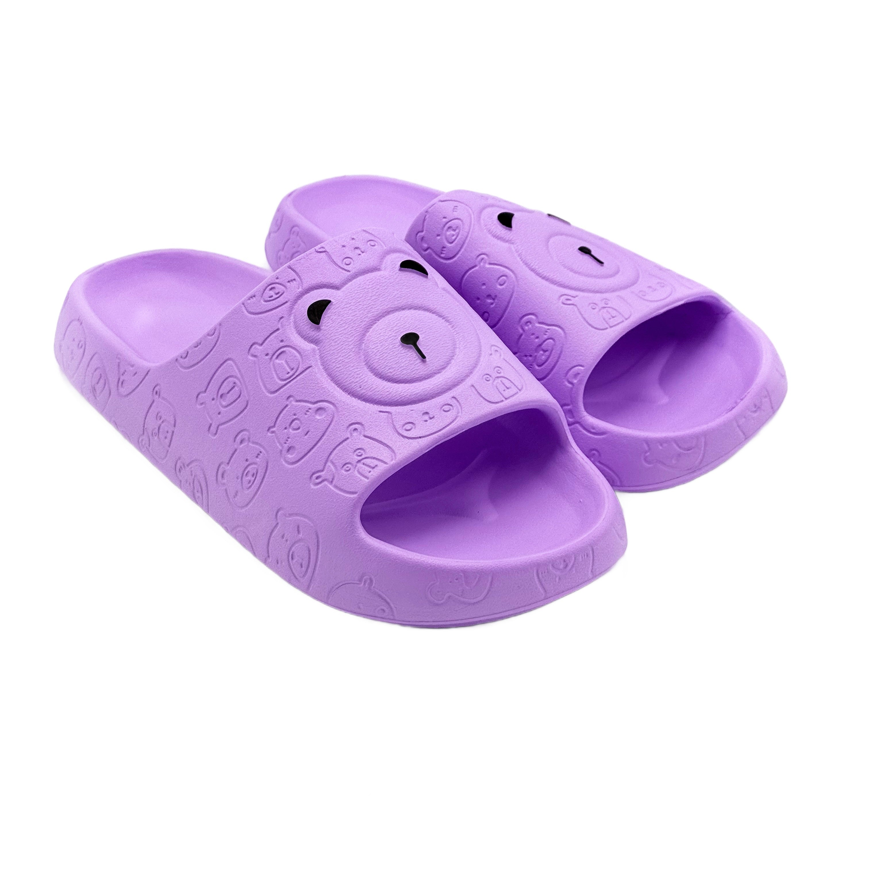Cute Cartoon Bear Fashion Versatile Niche Couple Slouchy Slippers, Thick Bottom EVA Material Soft Comfortable Breathable Non-Slip