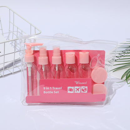 Travel organizer -pack of 9pcs Set for Shampoo Conditioner Lotion Body and Hand wash