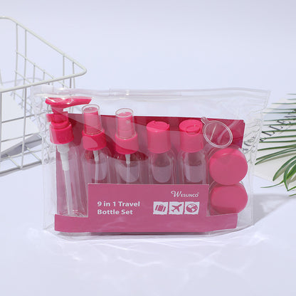 Travel organizer -pack of 9pcs Set for Shampoo Conditioner Lotion Body and Hand wash