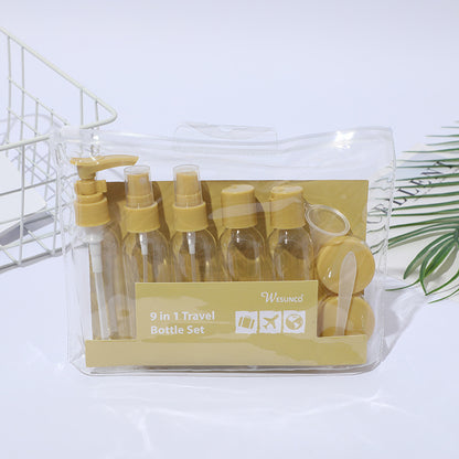 Travel organizer -pack of 9pcs Set for Shampoo Conditioner Lotion Body and Hand wash