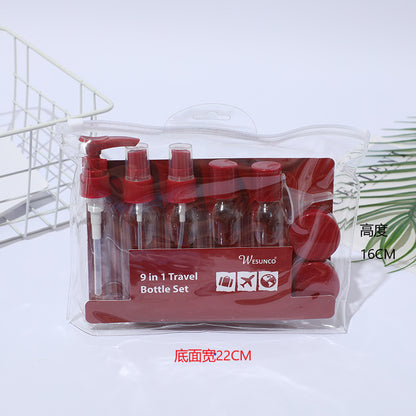 Travel organizer -pack of 9pcs Set for Shampoo Conditioner Lotion Body and Hand wash