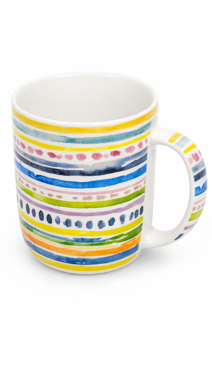 Watercolor Rainbow Stripes Mug