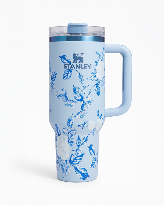 Blue Porcelain Rose - Stanley Thermal Mug