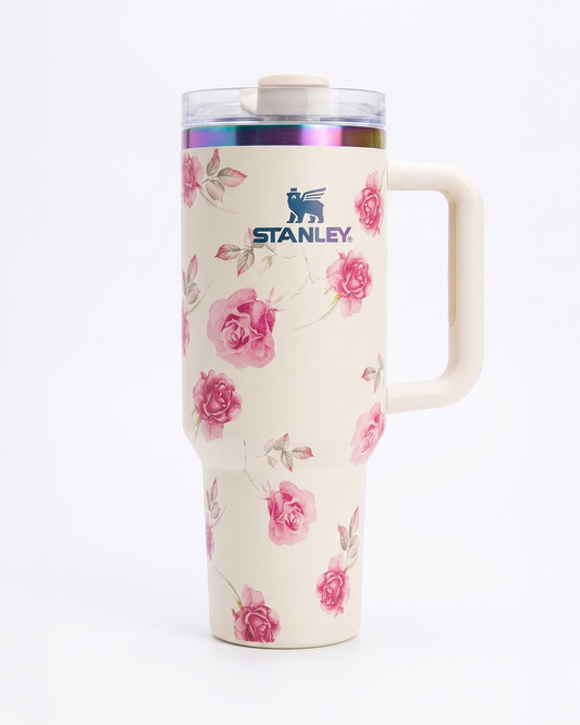Cream Vintage Rose - Stanley Thermal Mug