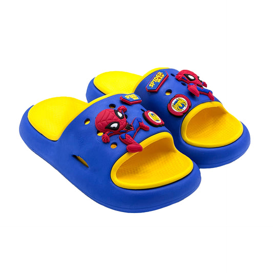 Spiderman Slipper for Boys Size 24-29 Blue & Yellow
