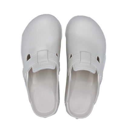 Summer Shoes for Men Lightweight Sandals Closed-toe Slippers for Men Buckle-trap Clogs White