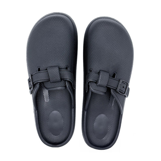 Summer Shoes for Men Lightweight Sandals Closed-toe Slippers for Men Buckle-trap Clogs Black