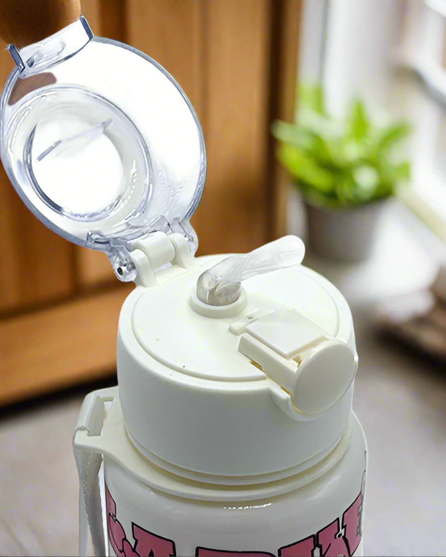 Pink Labubu School flask bottle White