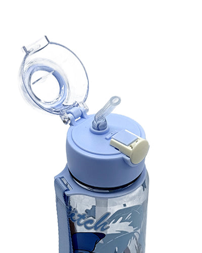 Stitch playing School flask bottle Transparent Blue