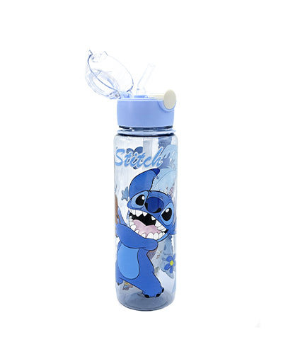 Stitch playing School flask bottle Transparent Blue