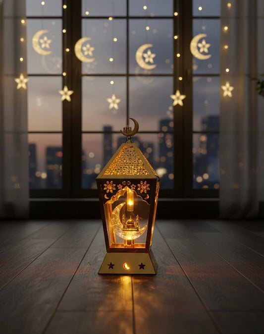 Golden Glow: Luxury Filigree Glass Lantern