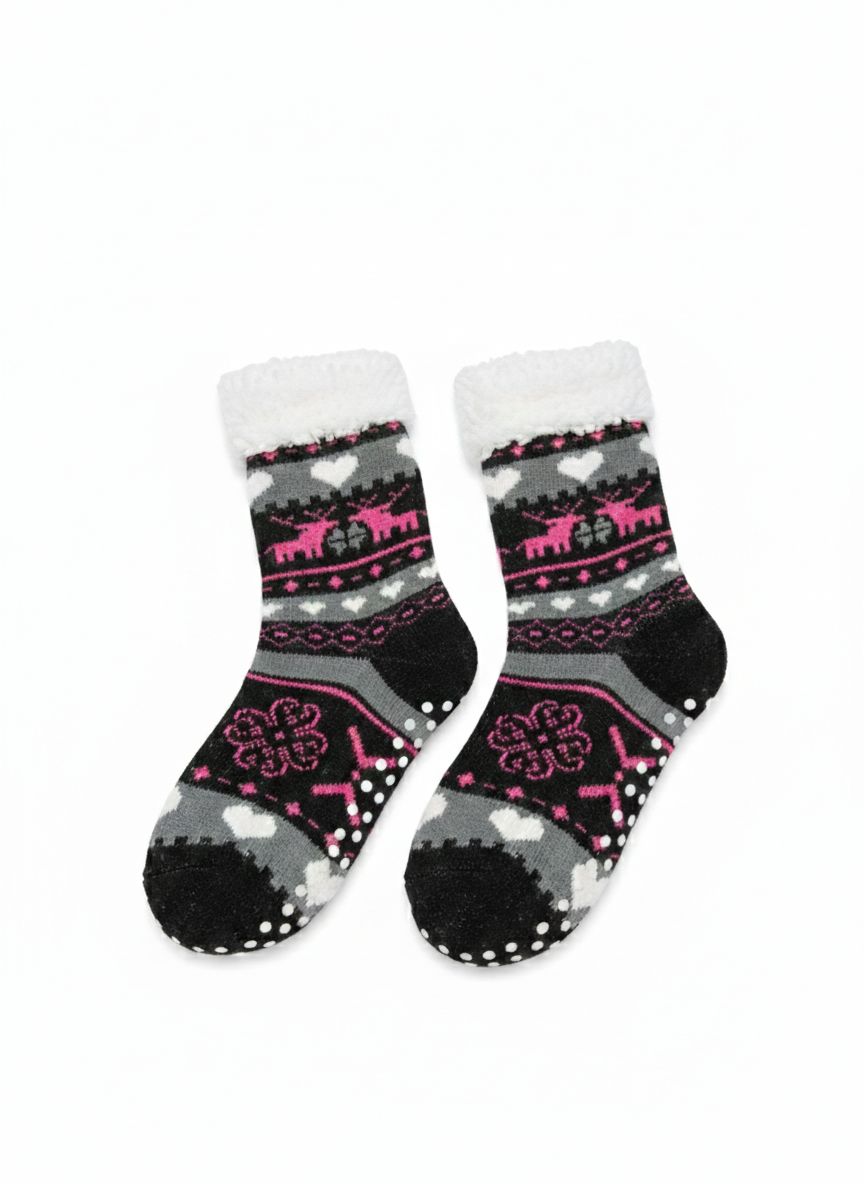 Nordic Reindeer Fleece-Lined Thermal Socks