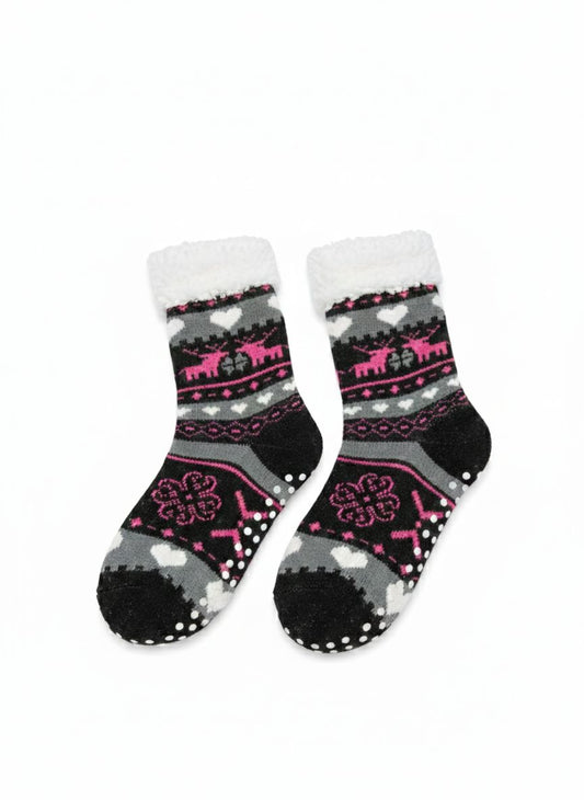 Nordic Reindeer Fleece-Lined Thermal Socks
