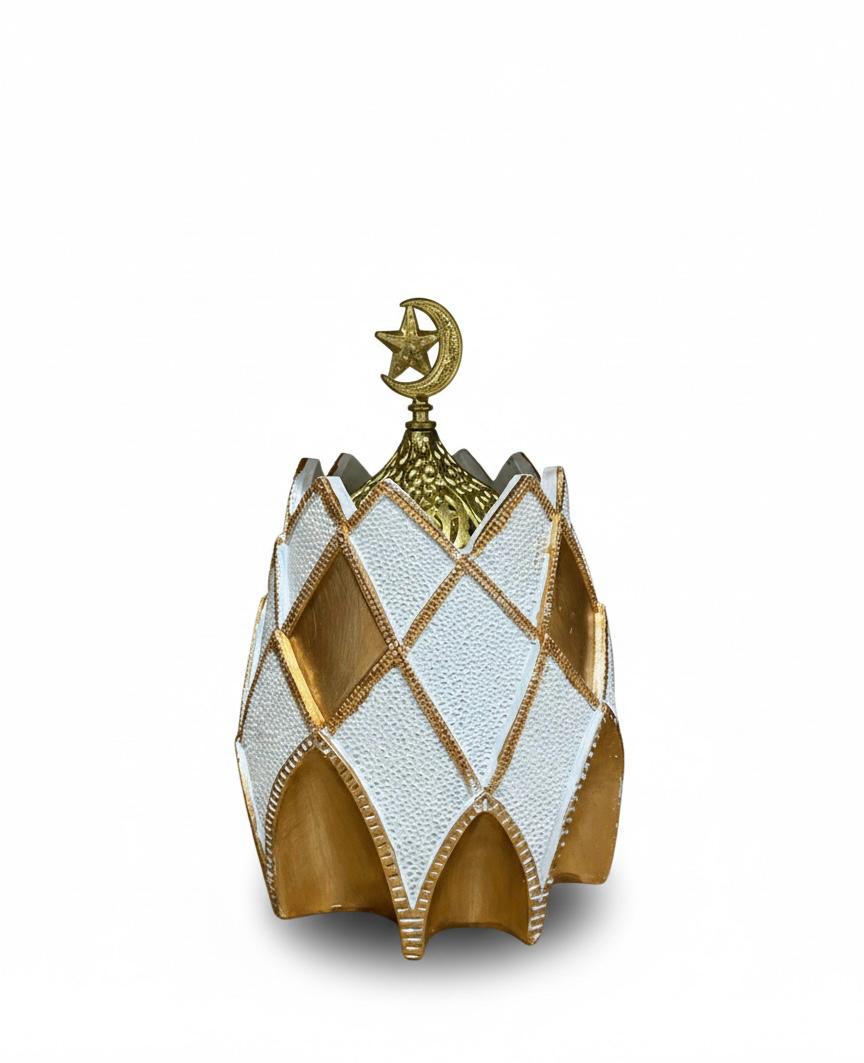 Imperial White & Gold Filigree Incense Burner